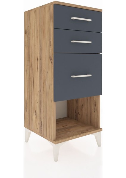 Hyperion Komodin 3 Çekmeceli 44X44X106 Çam-Antrasit fiyatları