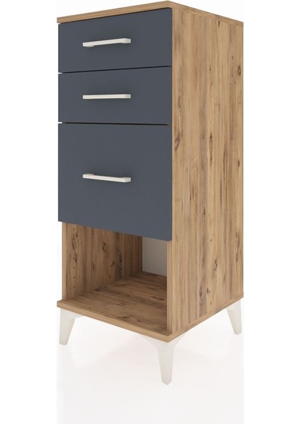 Hyperion Komodin 3 Çekmeceli 44X44X106 Çam-Antrasit modelleri