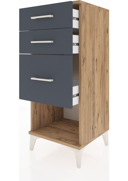 Hyperion Komodin 3 Çekmeceli 44X44X106 Çam-Antrasit fırsatları