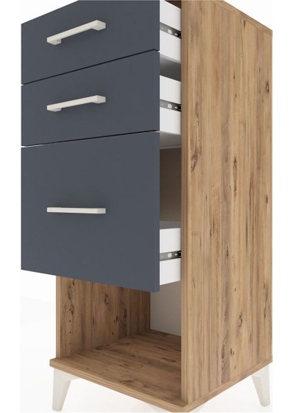 Hyperion Komodin 3 Çekmeceli 44X44X106 Çam-Antrasit indirimleri