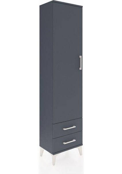 Arges Dolap 5 Raflı 2 Çekmeceli Tek Kapaklı 44X30X182 Antrasit-Antrasit fiyatları