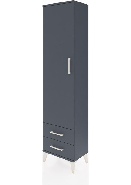 Arges Dolap 5 Raflı 2 Çekmeceli Tek Kapaklı 44X30X182 Antrasit-Antrasit modelleri