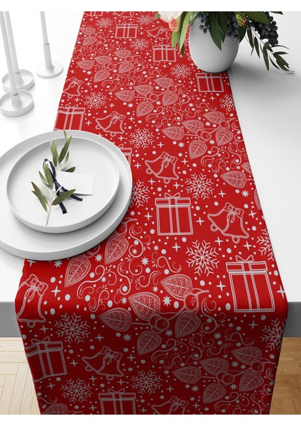 Yılbaşı Serisi 140X40 cm Dijital Baskılı Runner (Christmas Noel)
