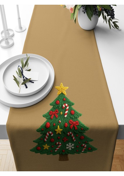 Yılbaşı Serisi 140X40 cm Dijital Baskılı Runner (Christmas Noel)