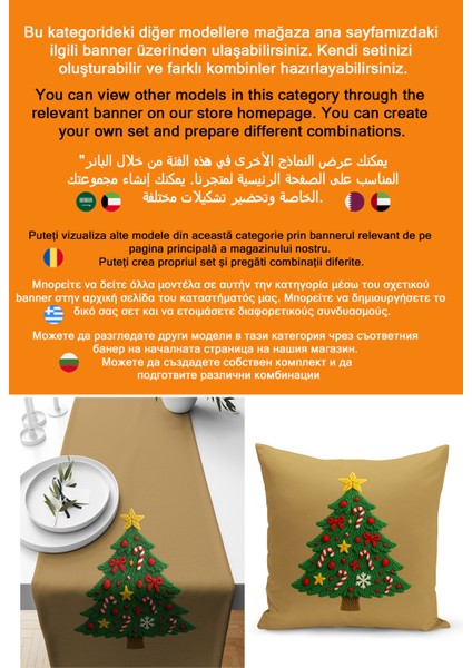 Yılbaşı Serisi 140X40 cm Dijital Baskılı Runner (Christmas Noel) fiyatları