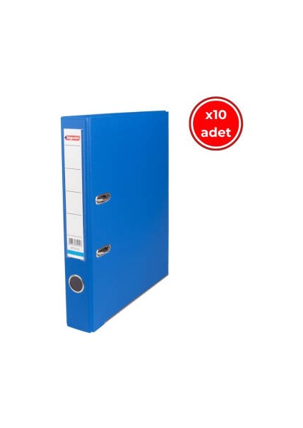 Dar Klasör, 10 Adet, 2 Halkalı, 350 Sayfa Kapasiteli, Mavi