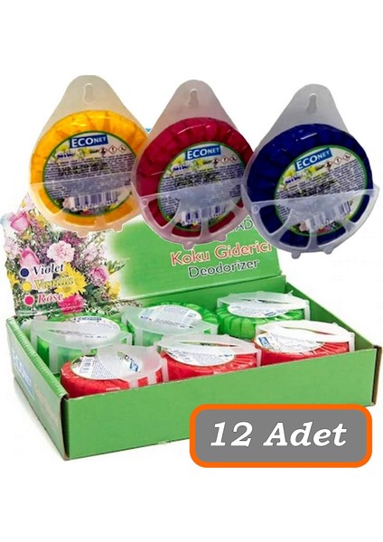 12 Adet Econet Askılı Wc Koku Giderici 50 Gram Tuvalet Banyo Koku Giderici Blok Koku Giderici fiyatları