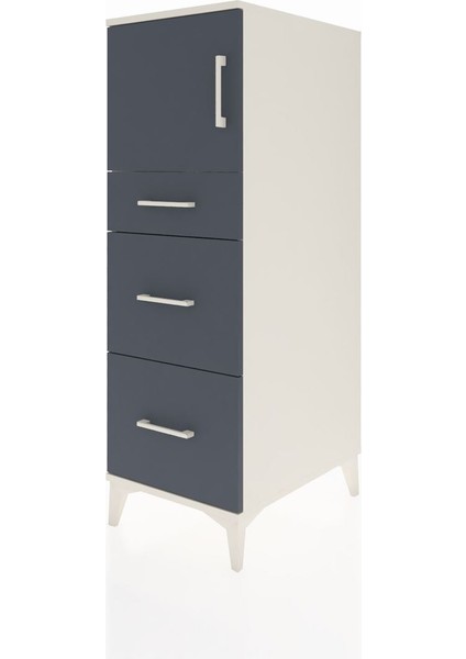 Kronos Dolap Tek Raflı 3 Çekmeceli Tek Kapaklı 44X59X134 Aytaşı-Antrasit modelleri