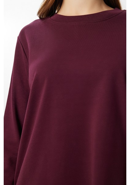 Basic Pamuklu Örme Bluz LUB0271 Mürdüm fırsatları