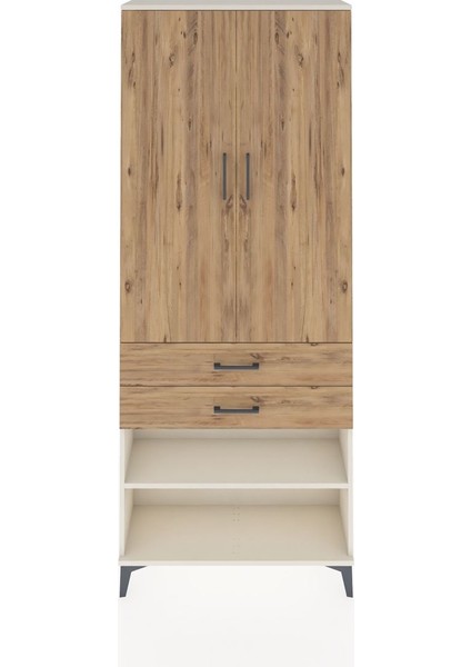 Arges Dolap 4 Raflı 2 Çekmeceli 2 Kapaklı 88X30X221 Aytaşı-Çam