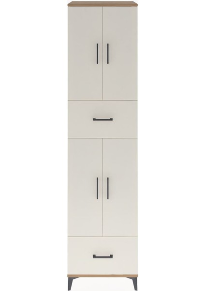 Hyperion Dolap 4 Raflı 2 Çekmeceli 4 Kapaklı 60X44X243 Çam-Aytaşı