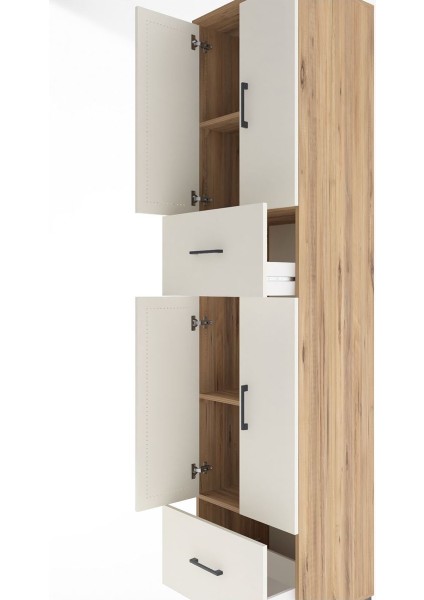 Hyperion Dolap 4 Raflı 2 Çekmeceli 4 Kapaklı 60X44X243 Çam-Aytaşı indirimleri
