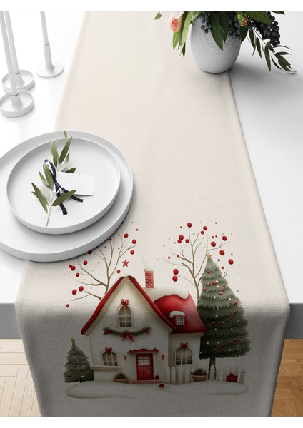Yılbaşı Serisi 140X40 cm Dijital Baskılı Runner (Christmas Noel)