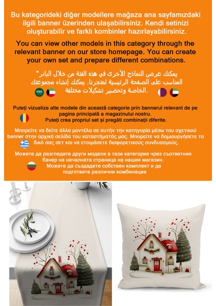 Yılbaşı Serisi 140X40 cm Dijital Baskılı Runner (Christmas Noel) fiyatları