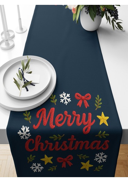 Yılbaşı Serisi 140X40 cm Dijital Baskılı Runner (Christmas Noel)
