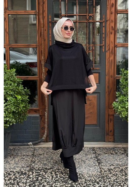 Nurcan Çetin Etekli Takım 25628 Siyah
