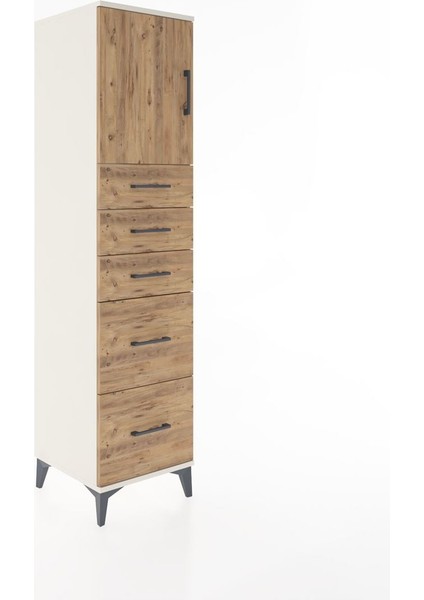 Hyperion Dolap Tek Raflı 5 Çekmeceli Tek Kapaklı 44X44X182 Aytaşı-Çam fiyatları