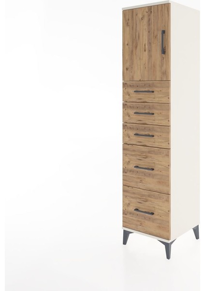 Hyperion Dolap Tek Raflı 5 Çekmeceli Tek Kapaklı 44X44X182 Aytaşı-Çam modelleri