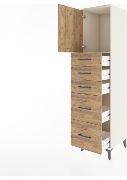 Hyperion Dolap Tek Raflı 5 Çekmeceli Tek Kapaklı 44X44X182 Aytaşı-Çam fırsatları