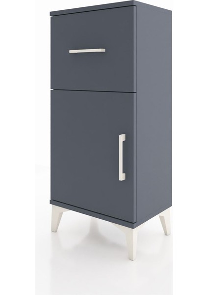 Arges Komodin Tek Raflı Tek Çekmeceli Tek Kapaklı 44X30X96 Antrasit-Antrasit modelleri