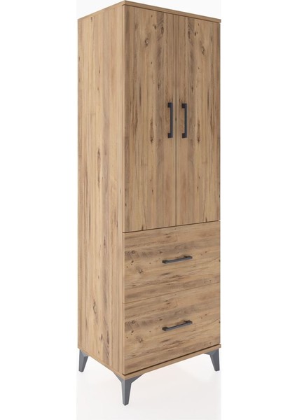 Hyperion Dolap 3 Raflı 2 Çekmeceli 2 Kapaklı 60X44X182 Çam-Çam fiyatları