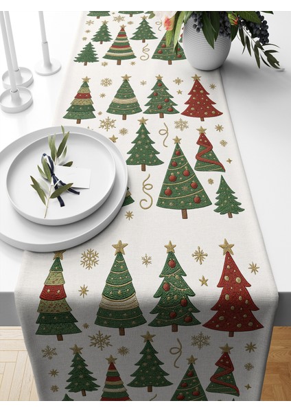 Yılbaşı Serisi 140X40 cm Dijital Baskılı Runner (Christmas Noel)