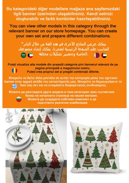 Yılbaşı Serisi 140X40 cm Dijital Baskılı Runner (Christmas Noel) fiyatları