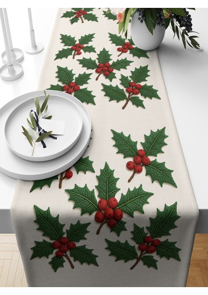 Yılbaşı Serisi 140X40 cm Dijital Baskılı Runner (Christmas Noel)