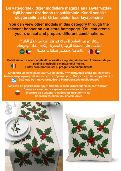 Yılbaşı Serisi 140X40 cm Dijital Baskılı Runner (Christmas Noel) fiyatları