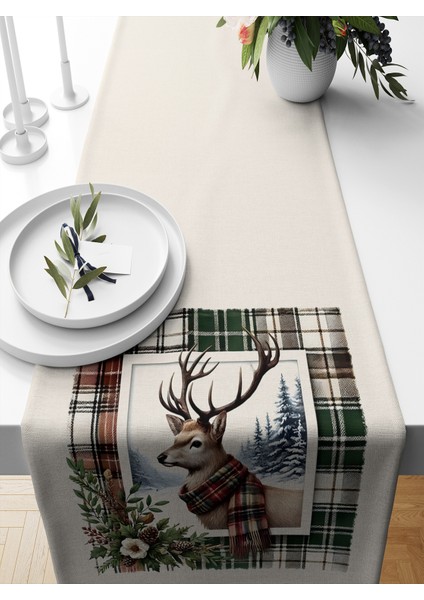 Yılbaşı Serisi 140X40 cm Dijital Baskılı Runner (Christmas Noel)