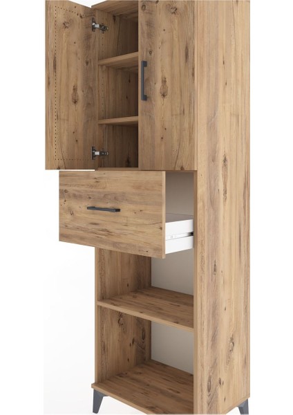 Hyperion Dolap 4 Raflı Tek Çekmeceli 2 Kapaklı 60X44X195 Çam-Çam indirimleri