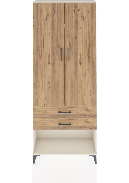 Arges Dolap 3 Raflı 2 Çekmeceli 2 Kapaklı 88X30X221 Aytaşı-Çam