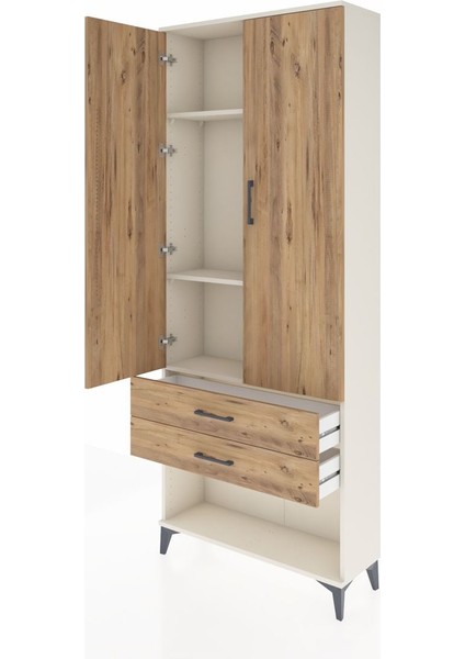 Arges Dolap 3 Raflı 2 Çekmeceli 2 Kapaklı 88X30X221 Aytaşı-Çam fırsatları