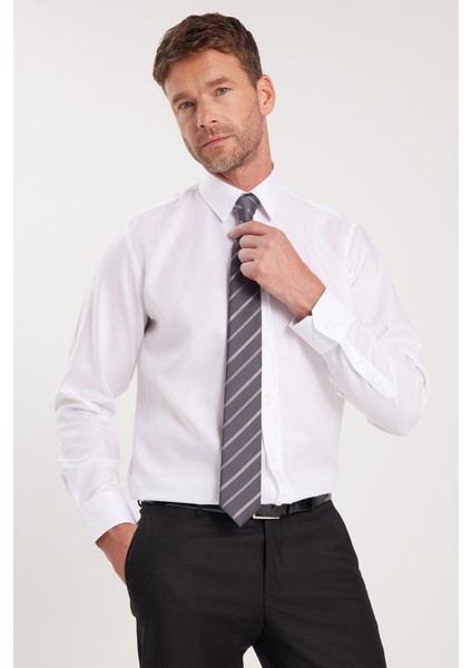 Regular Fit Beyaz Non-Iron %100 Pamuk Doğa Dostu Ekoteks Belgeli Ütü Gerektirmez Gömlek fırsatları