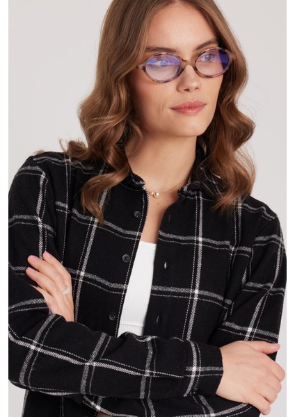 Kadın Slim Fit Dar Kesim Uzun Kollu Kareli Kışlık Oduncu Gömlek fiyatları