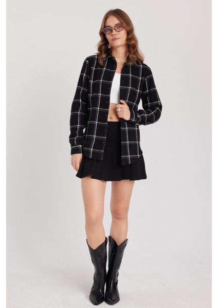 Kadın Slim Fit Dar Kesim Uzun Kollu Kareli Kışlık Oduncu Gömlek indirimleri