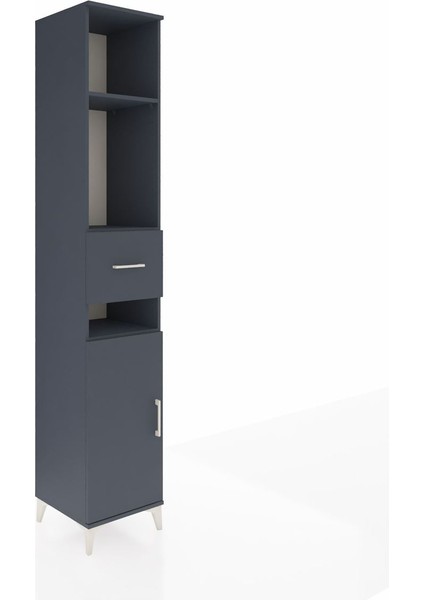 Hyperion Dolap 4 Raflı Tek Çekmeceli Tek Kapaklı 44X44X243 Antrasit-Antrasit fiyatları