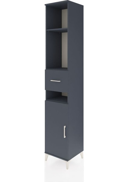 Hyperion Dolap 4 Raflı Tek Çekmeceli Tek Kapaklı 44X44X243 Antrasit-Antrasit modelleri