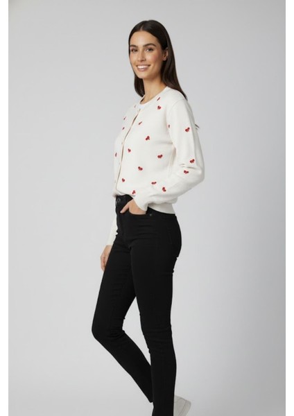 Desenli Triko Hırka M3221K26 Ekru fiyatları