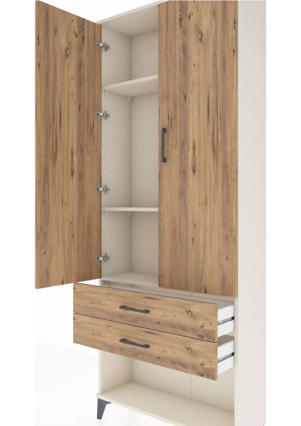 Arges Dolap 3 Raflı 2 Çekmeceli 2 Kapaklı 88X30X221 Aytaşı-Çam indirimleri