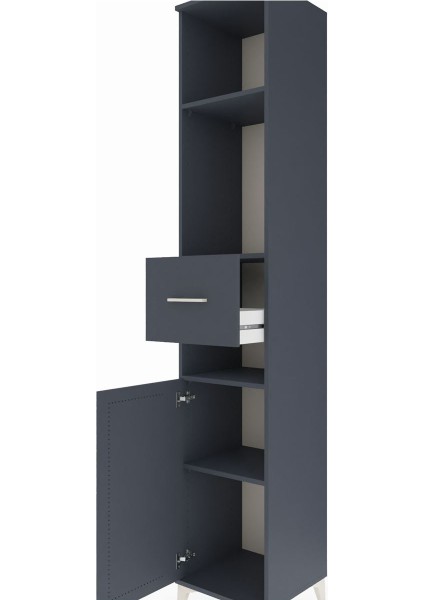 Hyperion Dolap 4 Raflı Tek Çekmeceli Tek Kapaklı 44X44X243 Antrasit-Antrasit indirimleri