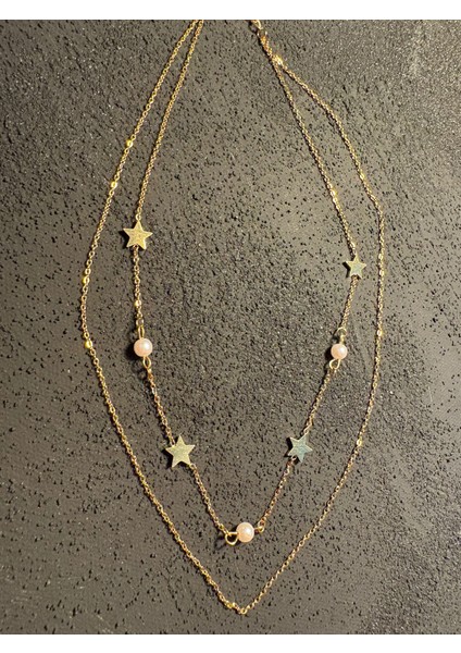 Iki Zincirli Yıldız Figürlü Çelik Kolye indirimleri