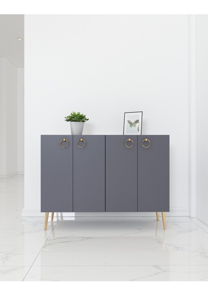 Inci Çok Amaçlı Konsol Dolap | Antrasit - Antrasit