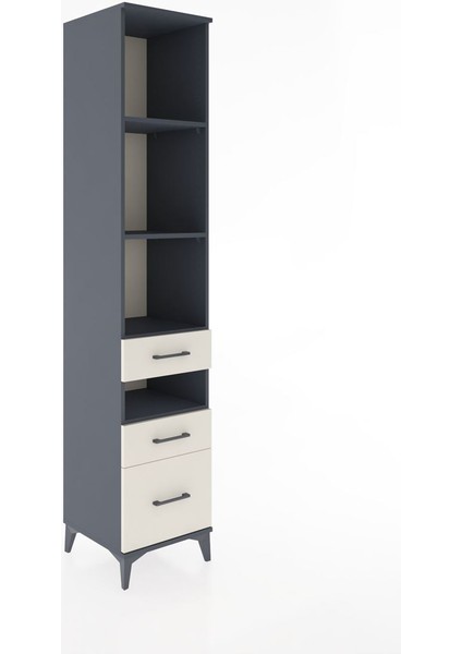 Hyperion Dolap 4 Raflı 3 Çekmeceli 44X44X221 Antrasit-Aytaşı fiyatları