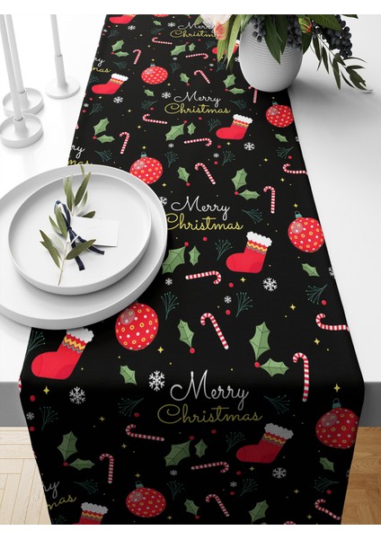 Yılbaşı Serisi 140X40 cm Dijital Baskılı Runner (Christmas Noel)