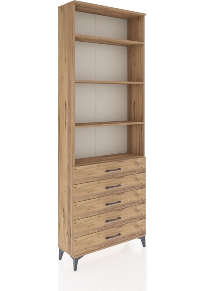 Arges Dolap 4 Raflı 5 Çekmeceli 88X30X243 Çam-Çam fiyatları