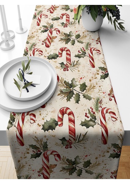 Yılbaşı Serisi 140X40 cm Dijital Baskılı Runner (Christmas Noel)