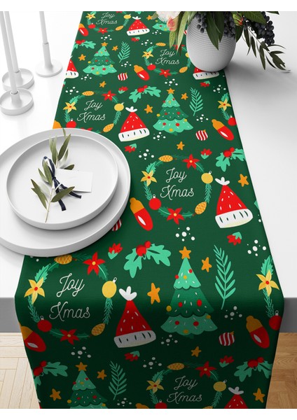 Yılbaşı Serisi 140X40 cm Dijital Baskılı Runner (Christmas Noel)
