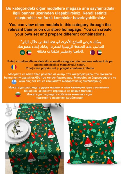 Yılbaşı Serisi 140X40 cm Dijital Baskılı Runner (Christmas Noel) fiyatları