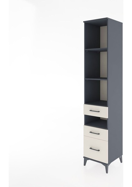Hyperion Dolap 4 Raflı 3 Çekmeceli 44X44X221 Antrasit-Aytaşı modelleri